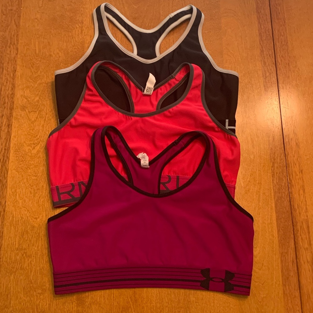 Under Armour Sports Bra Bundle. Gently used. Years of use left!